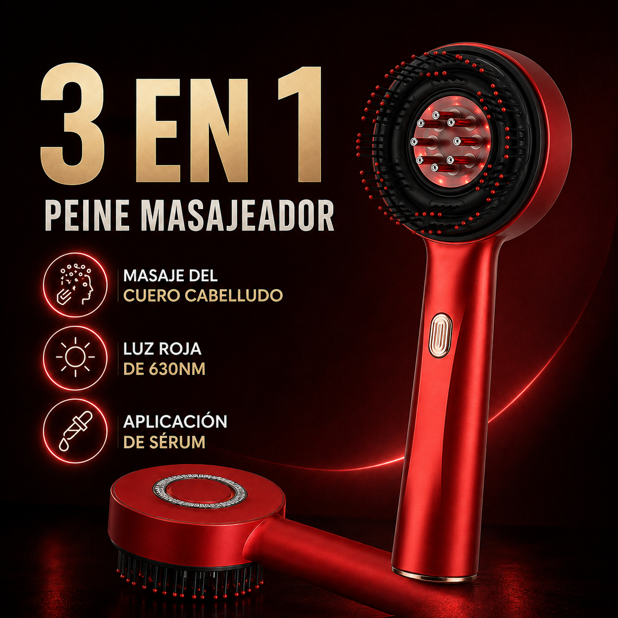 Electric Vibration Massage Comb Red Light Hair Growth Massage Scalp Brush anti Hair Loss Liquid Oil Applicator Hair Care